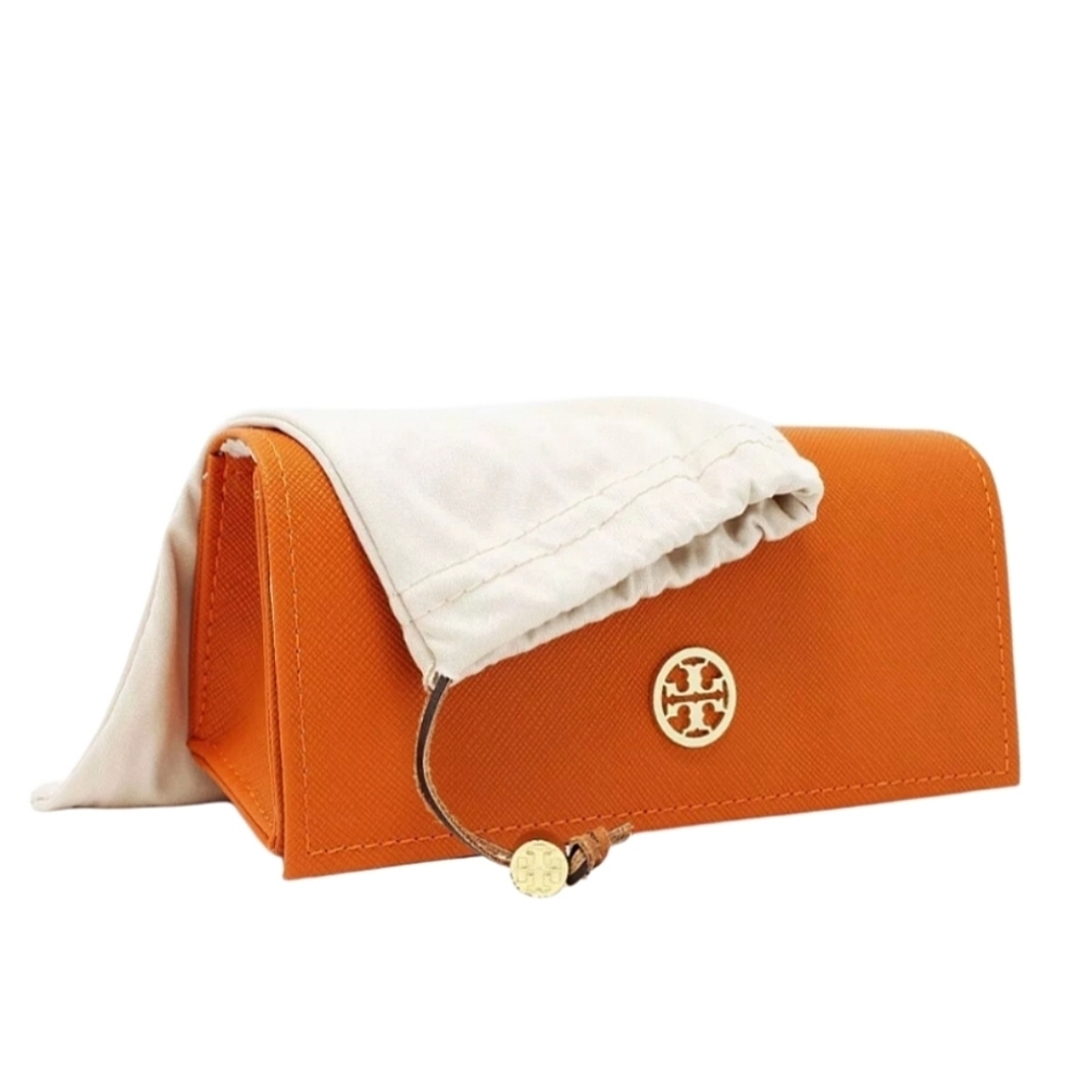 Tory Burch Clementine Orange Sunglasses Case With Dust Bag
